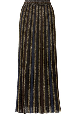 Missoni | Striped metallic crochet-knit maxi skirt | NET-A-PORTER.COM