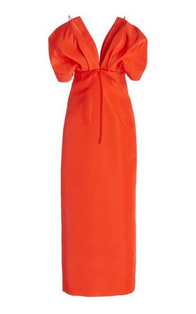 Bow-Detail Silk Midi Dress By Carolina Herrera | Moda Operandi