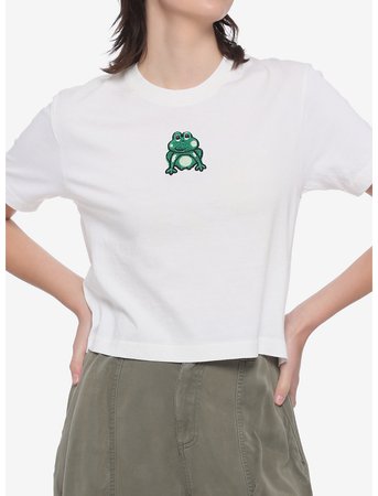 Fuzzy Frog Girls Crop T-Shirt