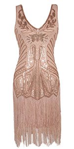 Amazon.com: PrettyGuide Women's 1920s Dress Sequin Art Deco Flapper Dress with Sleeve: Clothing