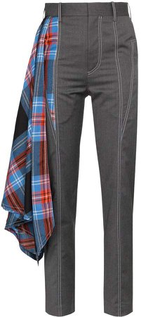 draped tartan tailored trousers