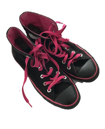 pink and black converse