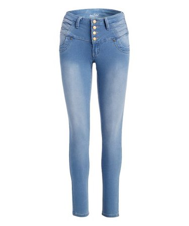 Blue Rope Light Blue Four-Button Skinny Jeans | Zulily