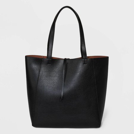 Small Reversible Tote Handbag - A New Day™ Black/brown : Target