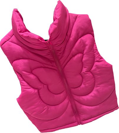 Butterfly Puffer Vest Pink