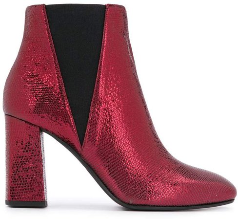 metallic ankle boots