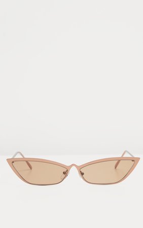 Bronze Slim Cat Eye Sunglasses | Accessories | PrettyLittleThing