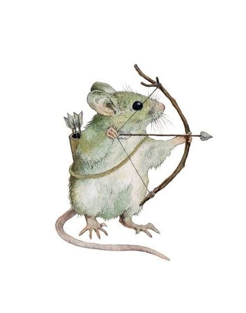 mouse with bow and arrow