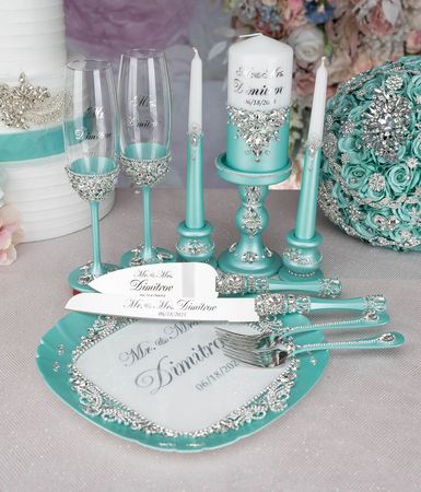 Turquoise Wedding Table Settings