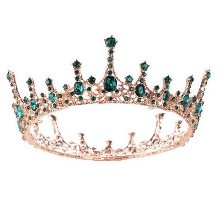 Green Crystal Rhinestone Bridal Tiara and Crown Hair Jewelry | Etsy