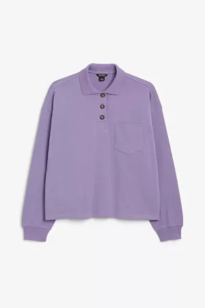 Long-sleeve polo shirt - Lavender - Sweatshirts & hoodies - Monki SE