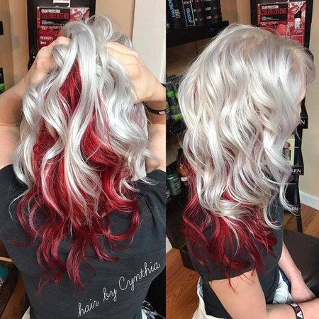 red and white hair