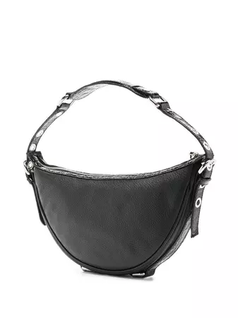 BY FAR grained-leather Curved Shoulder Bag - Farfetch