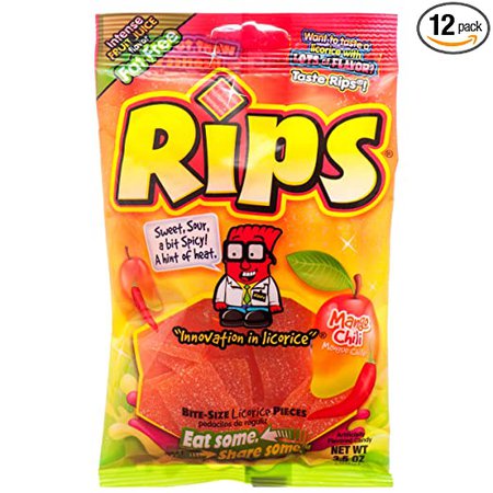 Amazon.com : Rips Sour Mango Chili Candy Pieces Value Pack (12 x 3.5 oz. Bags) : Grocery & Gourmet Food