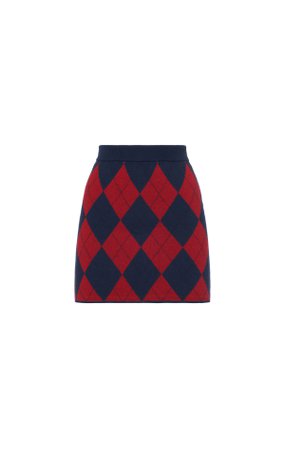 Alessandra Rich Diamond Knitted Mini Skirt