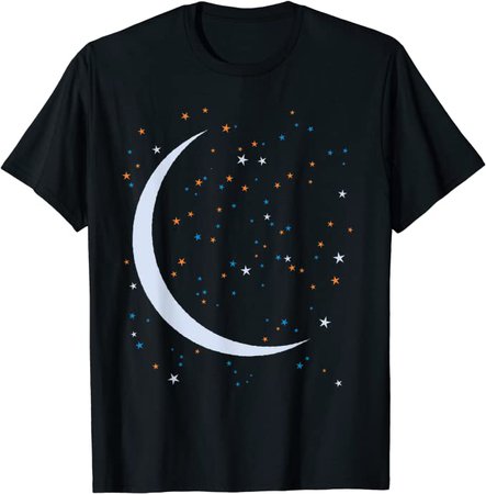 Amazon.com: Moon And Stars Graphic T-Shirt : Clothing, Shoes & Jewelry