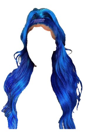 Half Up/ Half Down Blue Lace Font Wig