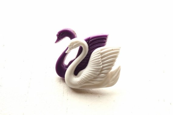 Vintage swans brooch | Etsy