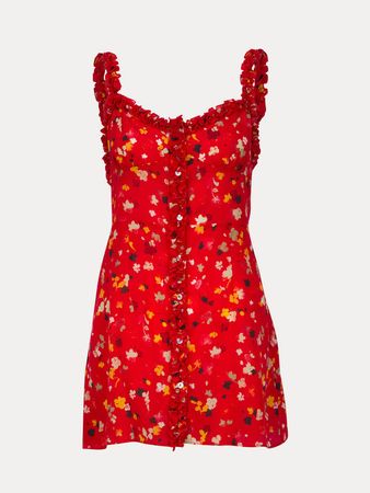 The Julia Rouge Fleur | Red Floral Mini Dress | Réalisation Par