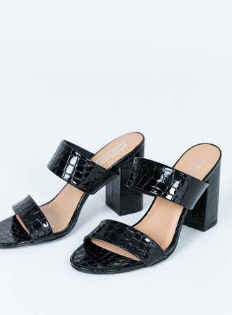Therapy Leona Black Croc Heels – Princess Polly USA