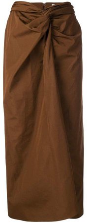 ruched front drape skirt