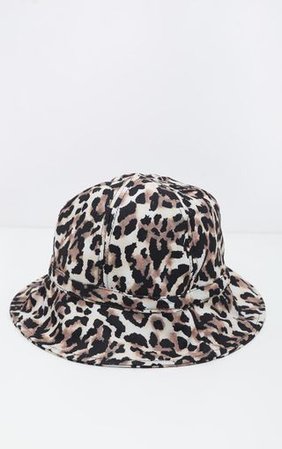 Tan Leopard Print Bucket Hat | Accessories | PrettyLittleThing