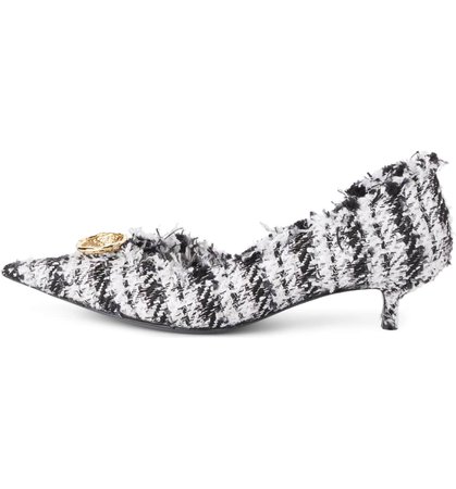 Balenciaga Tweed Pointy Toe Half d'Orsay Pump (Women) | Nordstrom