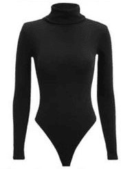 Black Turtleneck Bodysuit