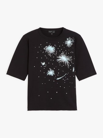 black fireworks Brando t-shirt with elbow-length sleeves