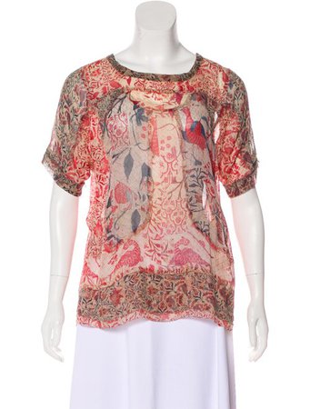 Isabel Marant Silk Printed Blouse - Clothing - ISA67357 | The RealReal