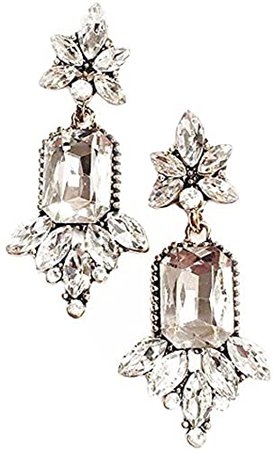Amazon.com: Gold Tone Art Deco Antique Vintage Flapper Style Rhinestone Wedding Bridal Prom Earrings: Clothing, Shoes & Jewelry