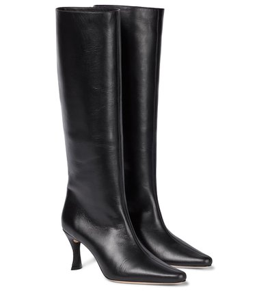 BY FAR - Stevie 42 leather knee-high boots | Mytheresa