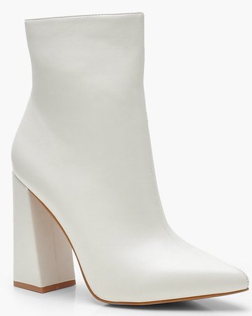 white heel boot