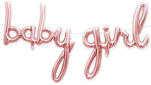 Amazon.com: PartyForever Baby Balloon with Girl Balloon Rose Gold Letters for Baby Shower Decorations, Girl Gender Reveal Foil Balloons Letters Banner : Toys & Games