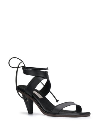 Stella Mccartney Ankle-Tie Tapered-Heel Sandals 800183W1TV0 Black | Farfetch