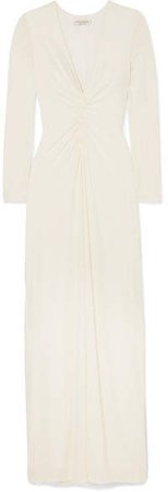 Ruched Stretch-jersey Gown - White