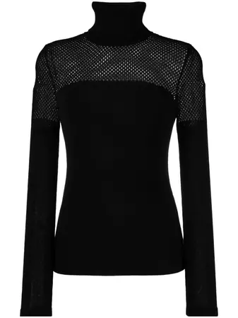 P.A.R.O.S.H. mesh-panelling roll-neck Jumper - Farfetch