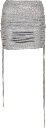 Mach & Mach Silver Sparkling Draped Skirt