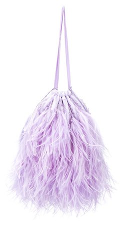 ATTICO Purple Feather Greta Handbag