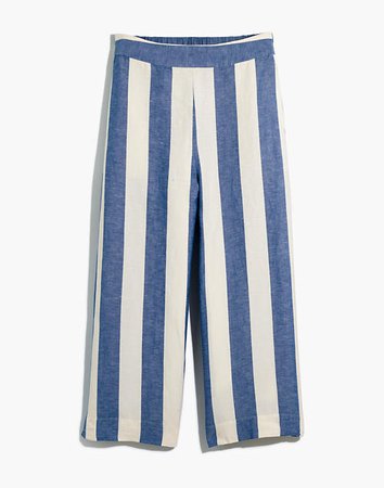 Huston Pull-On Crop Pants in Stripe Blue