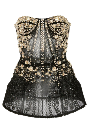 @lollialand- gold embellished corset top
