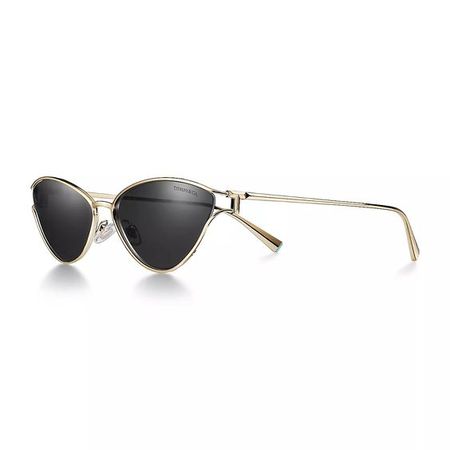 Tiffany T Sunglasses in Pale Gold-colored Metal with Dark Gray Lenses