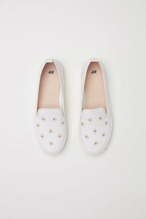 Slip-on Shoes - White/appliqués - Ladies | H&M US