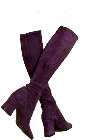 deep purple heeled knee high boots