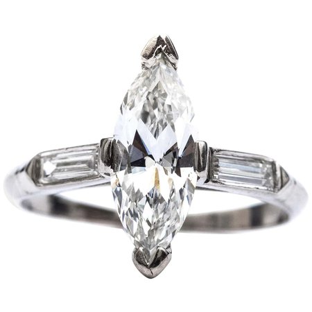 1 Carat Diamond Marquise Ring For Sale at 1stDibs