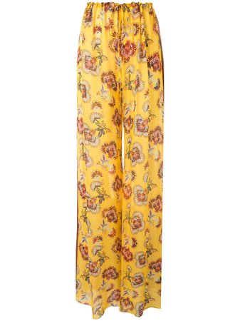 Multicolour Alexis Ikdea floral trousers A22006076383 - Farfetch