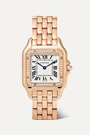 Cartier | Panthère de Cartier medium 27mm 18-karat pink gold and diamond watch | NET-A-PORTER.COM