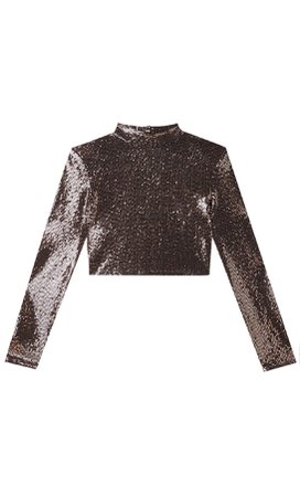 Sequin top with shoulder pads - Women's Just in | Stradivarius United States