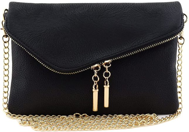 Envelope Wristlet Clutch Crossbody Bag with Chain Strap (Dark Tan): Handbags: Amazon.com