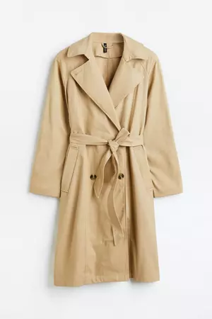 Cotton Twill Trench Coat - Beige - Ladies | H&M US